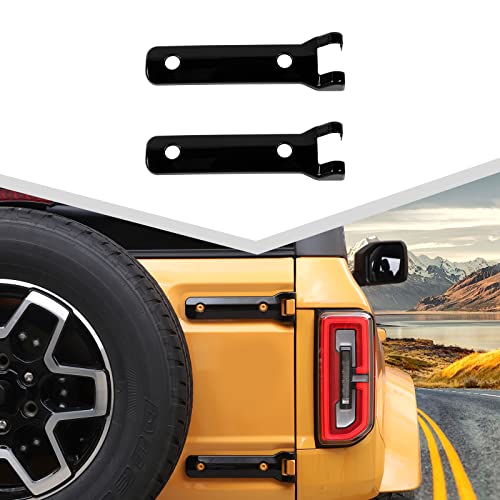 Jimen Compatible with Ford Bronco 2021-2023, Rear Door Tailgate Hinge Cover Exterior Trim Accessories (Black) - Image 1