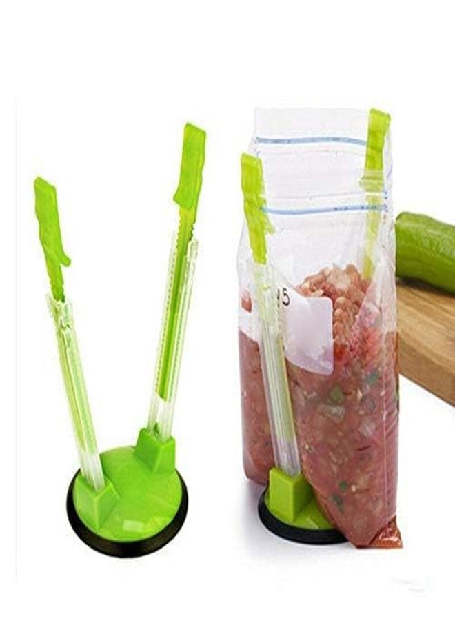 MVM Enterprise Baggy Rack Freezer Bag Holder Stand Adjustable Food Storage Holders ABS Food Prep Bag Zip Lock Bag Holder Stand for Food Meal Prep Bag Kitchen Gadget Food Drying Bag Hand holder(1 pcs) - Image 2