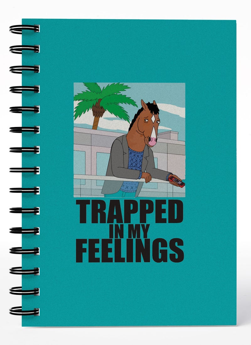 LOUD UNIVERSE Wirebound Spiral Notebook Trapped In My Feelings Quote Netflix Scene Lined Writing Journal - Image 1