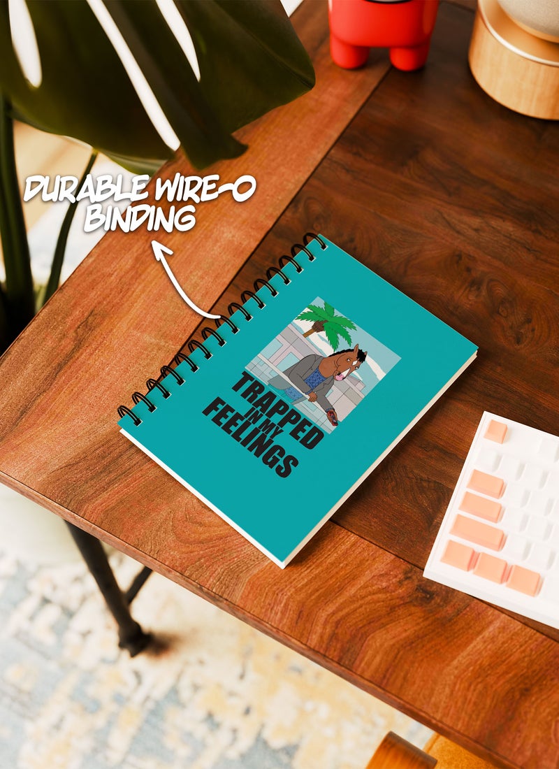 LOUD UNIVERSE Wirebound Spiral Notebook Trapped In My Feelings Quote Netflix Scene Lined Writing Journal - Image 3