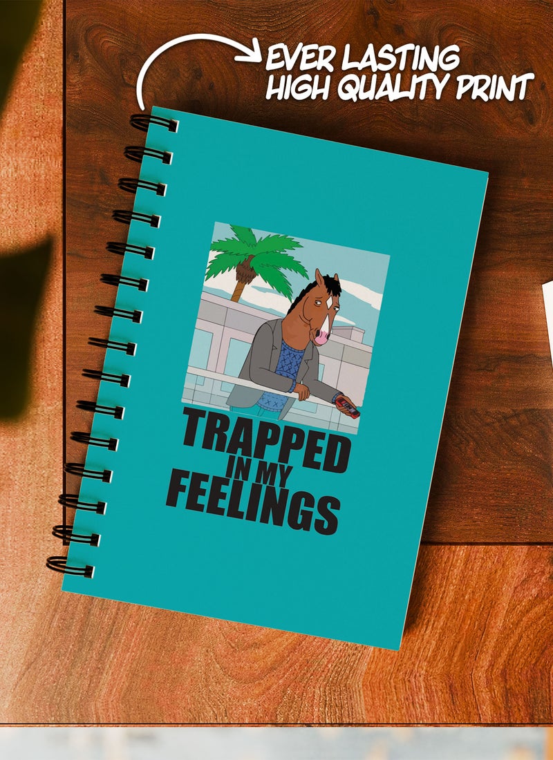 LOUD UNIVERSE Wirebound Spiral Notebook Trapped In My Feelings Quote Netflix Scene Lined Writing Journal - Image 2