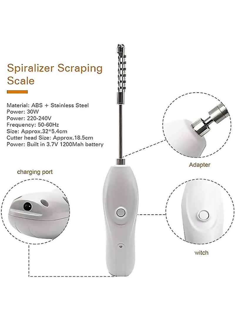 FDTY Cordless Vegetable Corer Electric Zucchini Corer with 2 Cutter Heads, Rechargeable Scraping Scale Machine Seafood Descaler, Stainless Steel Fruit Digging Tool - Image 5