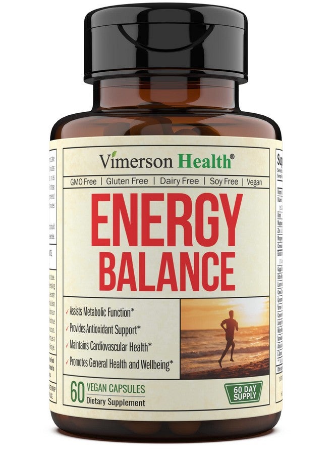 Vimerson Health Daily Energy & Metabolism Support Supplement Increased Natural Energy Boost Helps Your Metabolism. Herbs & Vitamins With Biotin Alpha Lipoic Acid Vanadium Chromium. Caffeine Free. 60 Capsules - Image 2