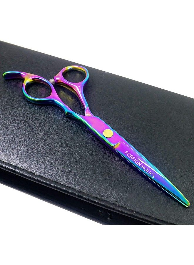 Foreign Holics Foreign Holic Professional Hair Cutting Shears6 Inch Barber Hair Cutting Scissors Sharp Blades Hairdresser Haircut For Women Men Kids 420C Stainless Steel Rainbow Color (A) - Image 5