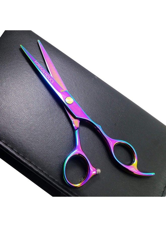 Foreign Holics Foreign Holic Professional Hair Cutting Shears6 Inch Barber Hair Cutting Scissors Sharp Blades Hairdresser Haircut For Women Men Kids 420C Stainless Steel Rainbow Color (A) - Image 4