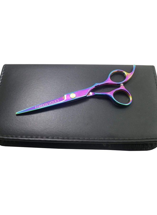 Foreign Holics Foreign Holic Professional Hair Cutting Shears6 Inch Barber Hair Cutting Scissors Sharp Blades Hairdresser Haircut For Women Men Kids 420C Stainless Steel Rainbow Color (A) - Image 3