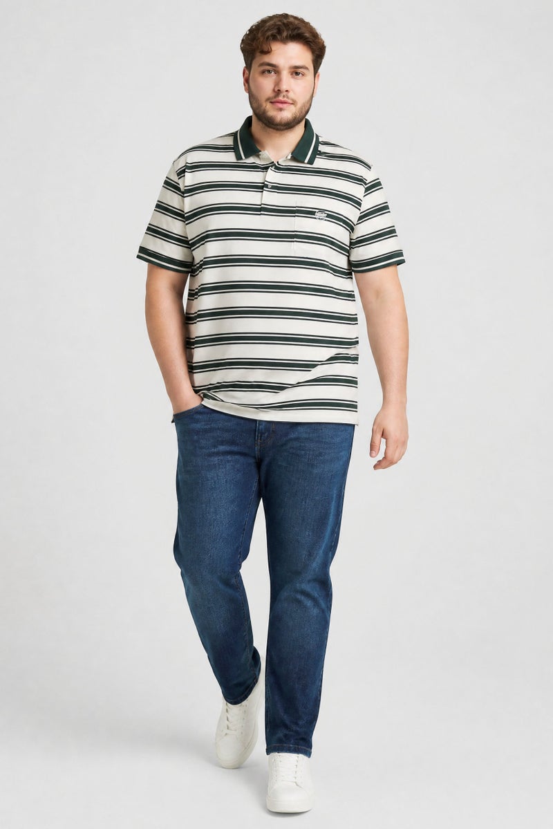 GOOD FOR NOTHING Men Regular Fit Stripe Short Sleeve Polo Shirt, Multicolor - Image 2