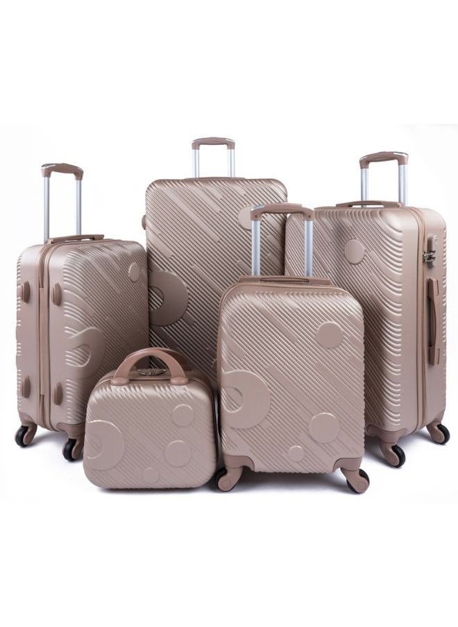LIMRA - Hardside 5 Piece Luggage Trolley Set Gold - Image 1