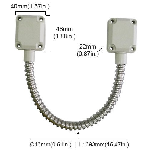 Visionis VIS-2000 Flexible Stainless Steel Armored Door Loop Zinc Plated with Nylon Ends for Security Access Control - Image 2