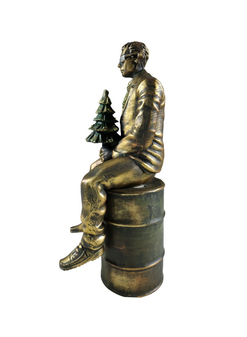 The Silent Authority Handcrafted Resin Sculpture, Antique Gold Finish, Conceptual Luxury Décor, Collector's Edition - Image 4