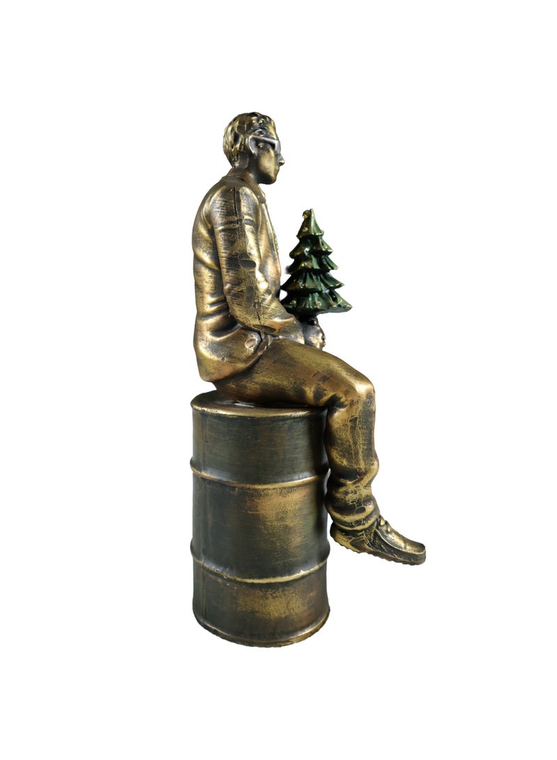 The Silent Authority Handcrafted Resin Sculpture, Antique Gold Finish, Conceptual Luxury Décor, Collector's Edition - Image 2