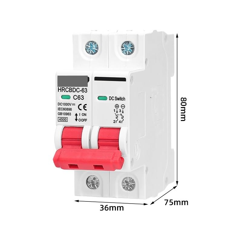 Circuit Breaker 2P DC 1000V Solar Mini Circuit Breaker for PV System - Miniature MCB 6A-125A(1P,32A) - Image 5