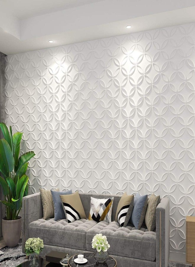 Art3d PVC 3D Wall Panel Interlocked Circles in Matt White Cover 32 Sq.ft, for Interior Ceiling and Wall Decor for Residential or Commerical - Image 2