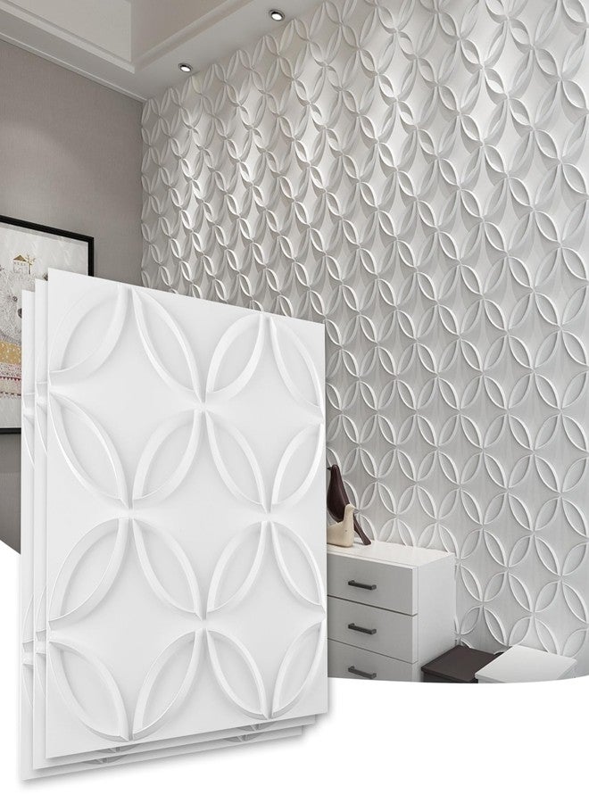 Art3d PVC 3D Wall Panel Interlocked Circles in Matt White Cover 32 Sq.ft, for Interior Ceiling and Wall Decor for Residential or Commerical - Image 1
