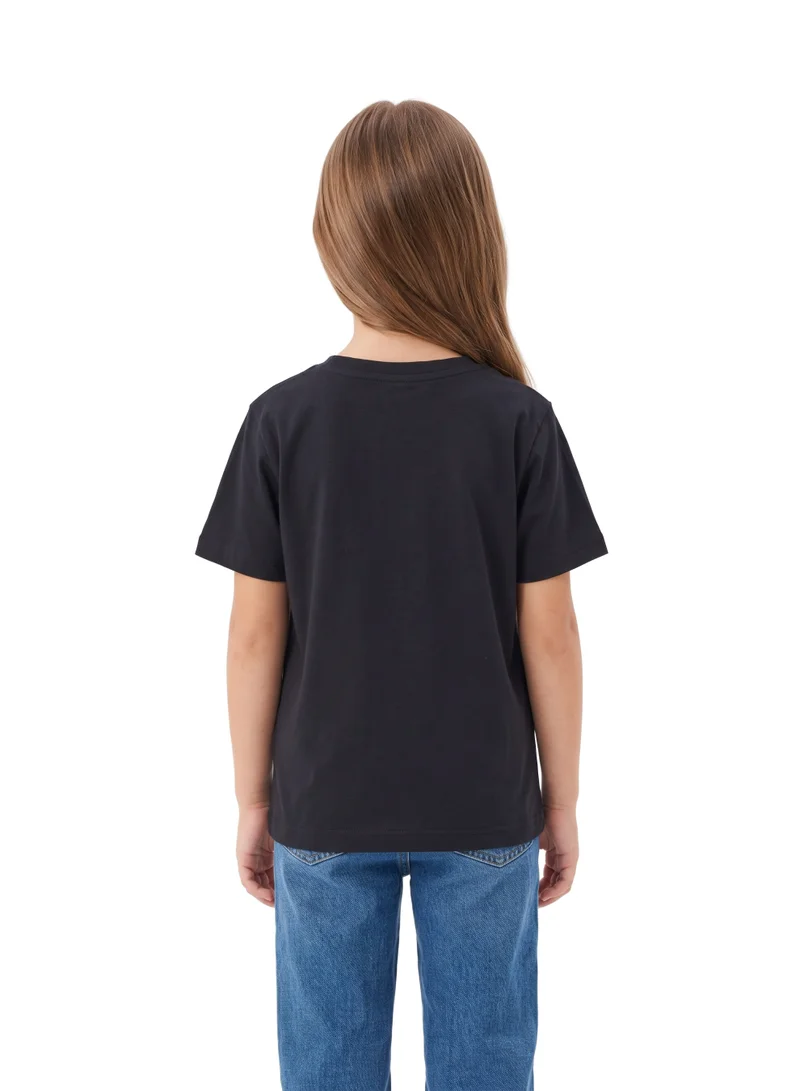 ديزني Disney Mickey Mouse UAE Graphic T-Shirt for Girls | Character Print Casual Crew Neck Cotton Regular Fit Tee