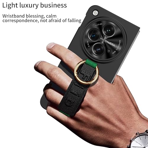 Midkart Wrist Strap Cover with Ring Holder Compatible with OnePlus Open/Oppo Find N3 with Built-in Tempered Glass Front Case Hard PC Slim Fit Camera Lens Protection, Black - Image 3