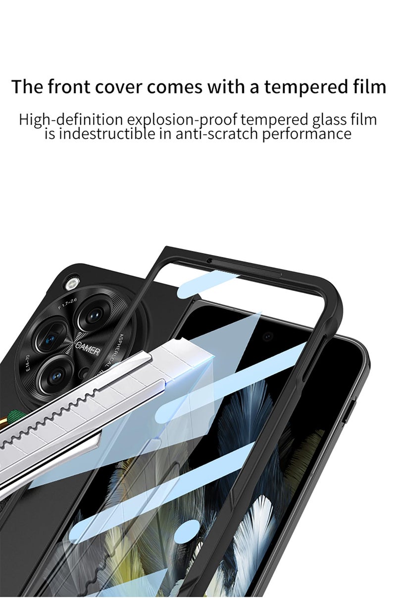 Midkart Wrist Strap Cover with Ring Holder Compatible with OnePlus Open/Oppo Find N3 with Built-in Tempered Glass Front Case Hard PC Slim Fit Camera Lens Protection, Black - Image 5
