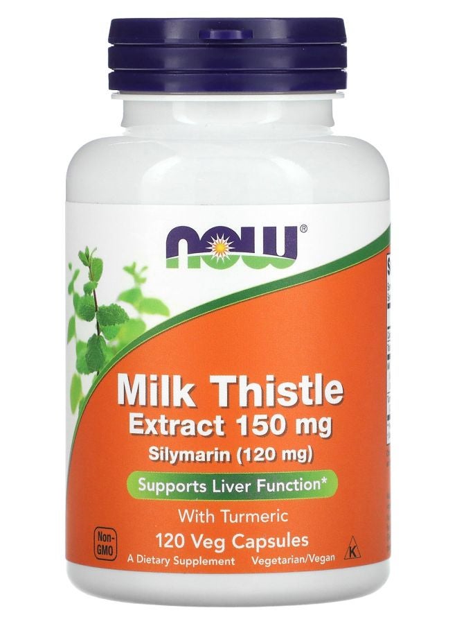 now Milk Thistle Extract with Turmeric 150 mg 120 Veg Capsules