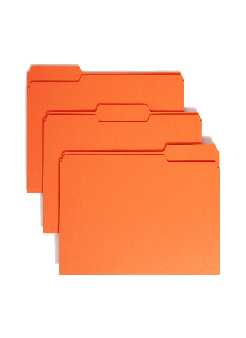 Smead Smead Colored File Folder, 1/3-Cut Tab, Letter Size, Orange, 100 per Box (12543)  - Image 1