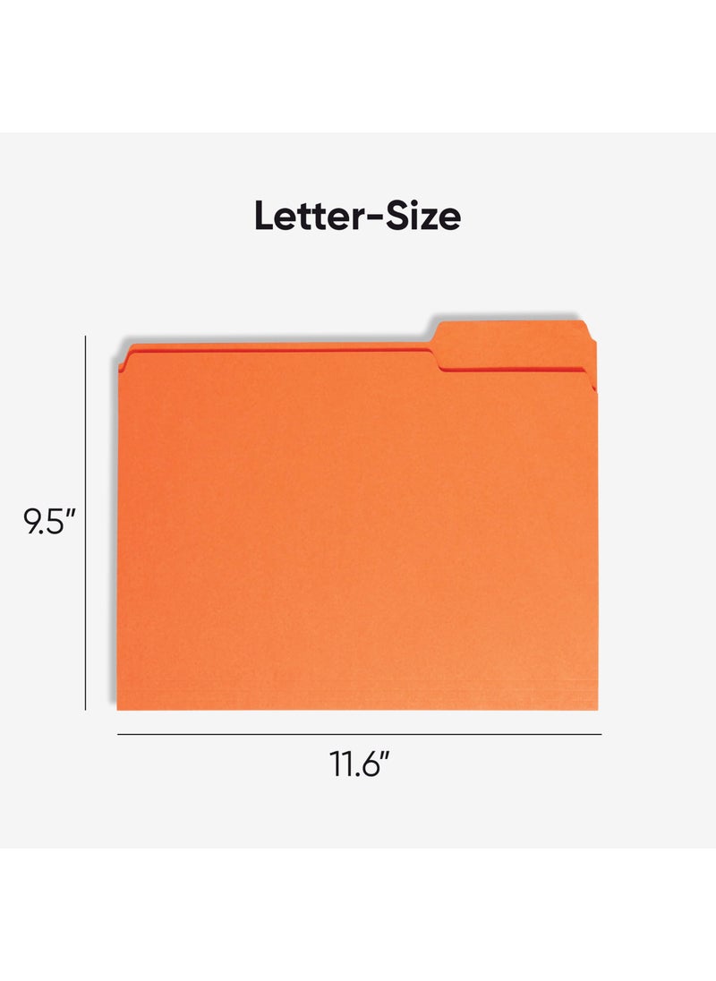Smead Smead Colored File Folder, 1/3-Cut Tab, Letter Size, Orange, 100 per Box (12543)  - Image 2