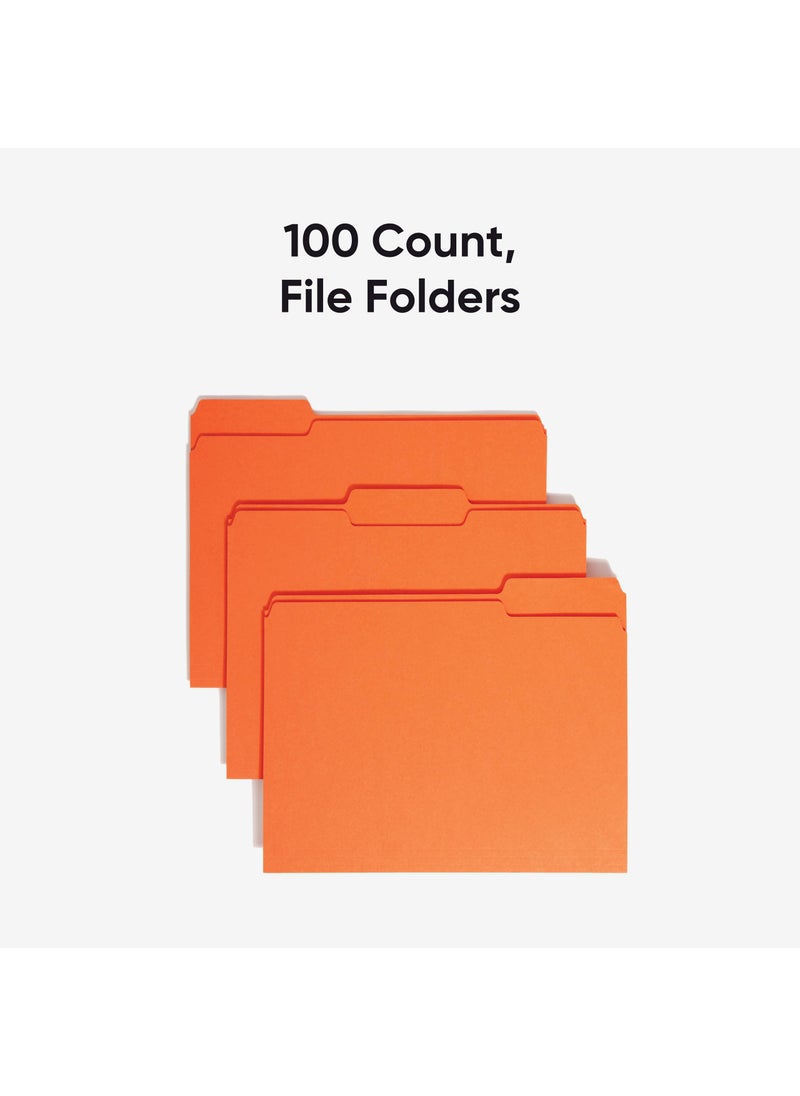 Smead Smead Colored File Folder, 1/3-Cut Tab, Letter Size, Orange, 100 per Box (12543)  - Image 3
