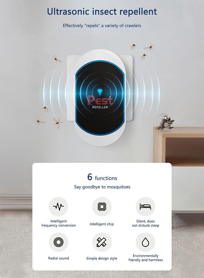 4PCS Upgraded Ultrasonic Pest Repellent Plug in Mosquito Bug Rat Cockroach Repeller Eco-Friendly Silent Safe for Kids Pets - Image 5