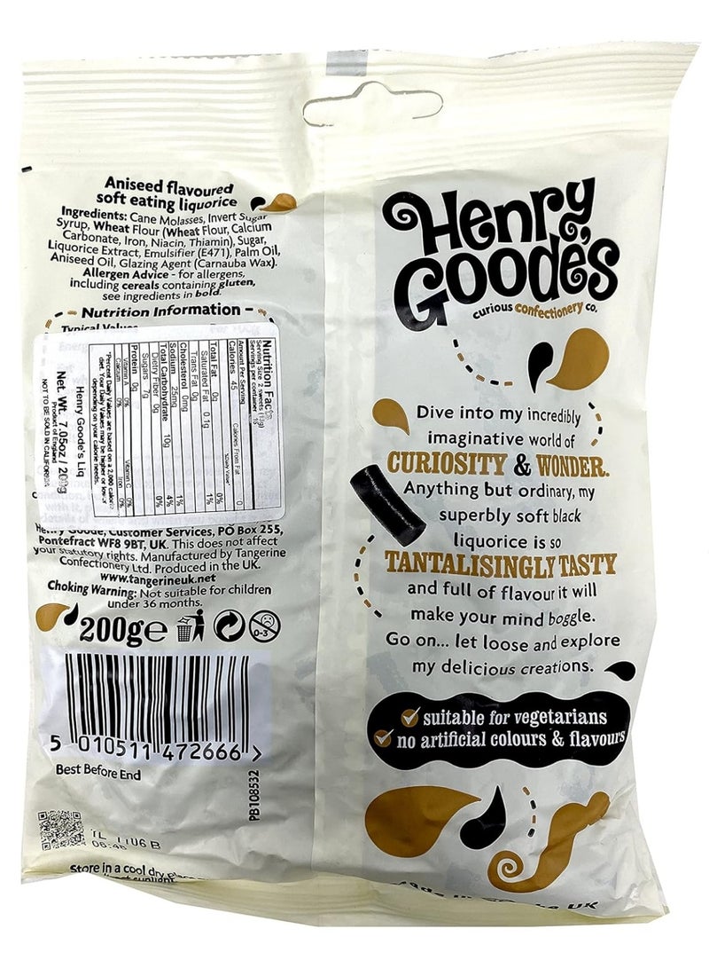 Henry Goodes Black Liquorice Soft Candy 140g imported - Image 2