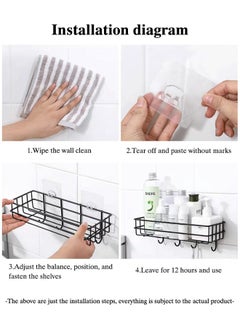 VOGMAX Bathroom storage shelves Seamless installation - black  - Image 4