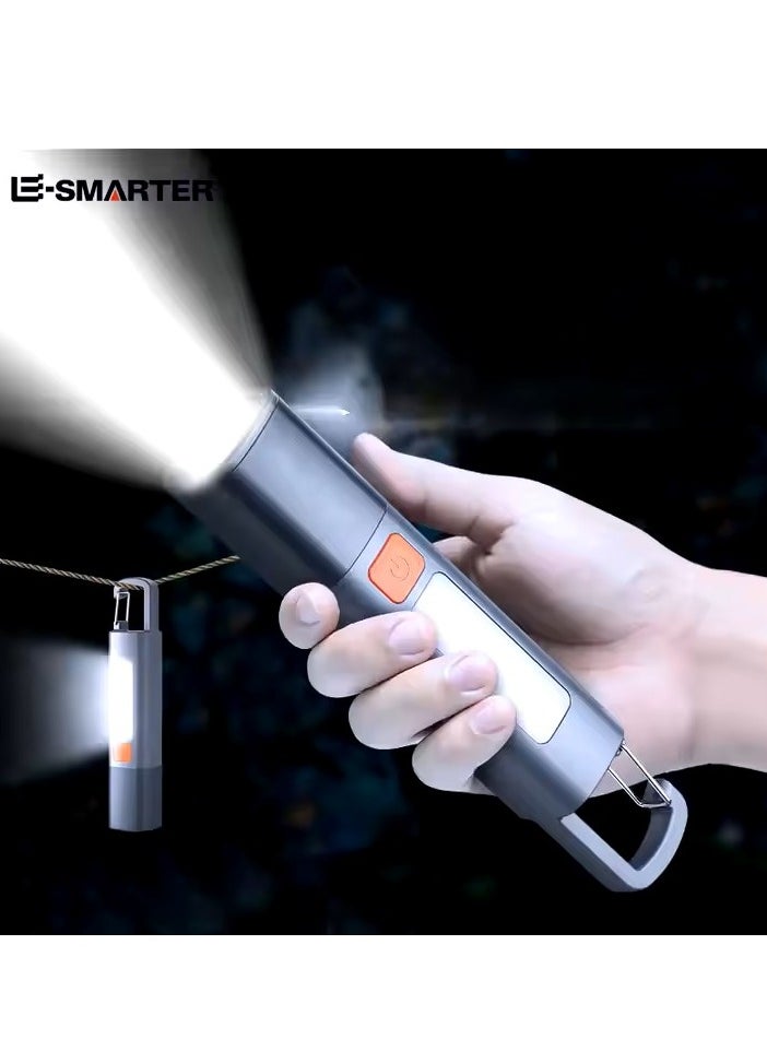 Generic - Portable Strong Light Led Lamp Flashlight Built-in Battery USB Recharging - Image 1