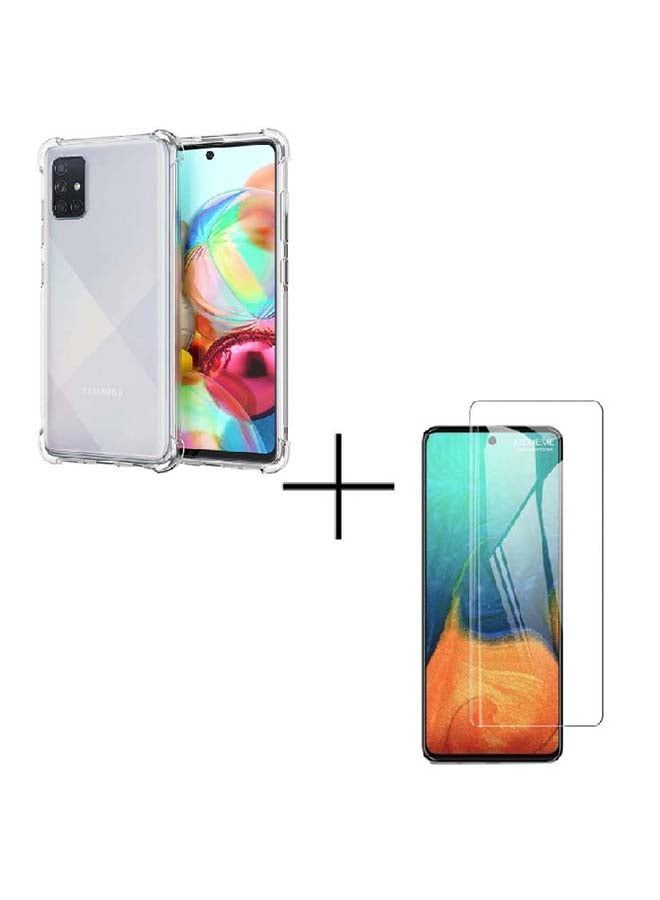 vesus Protective Case Cover With Screen Protector For Samsung Galaxy A71 Clear