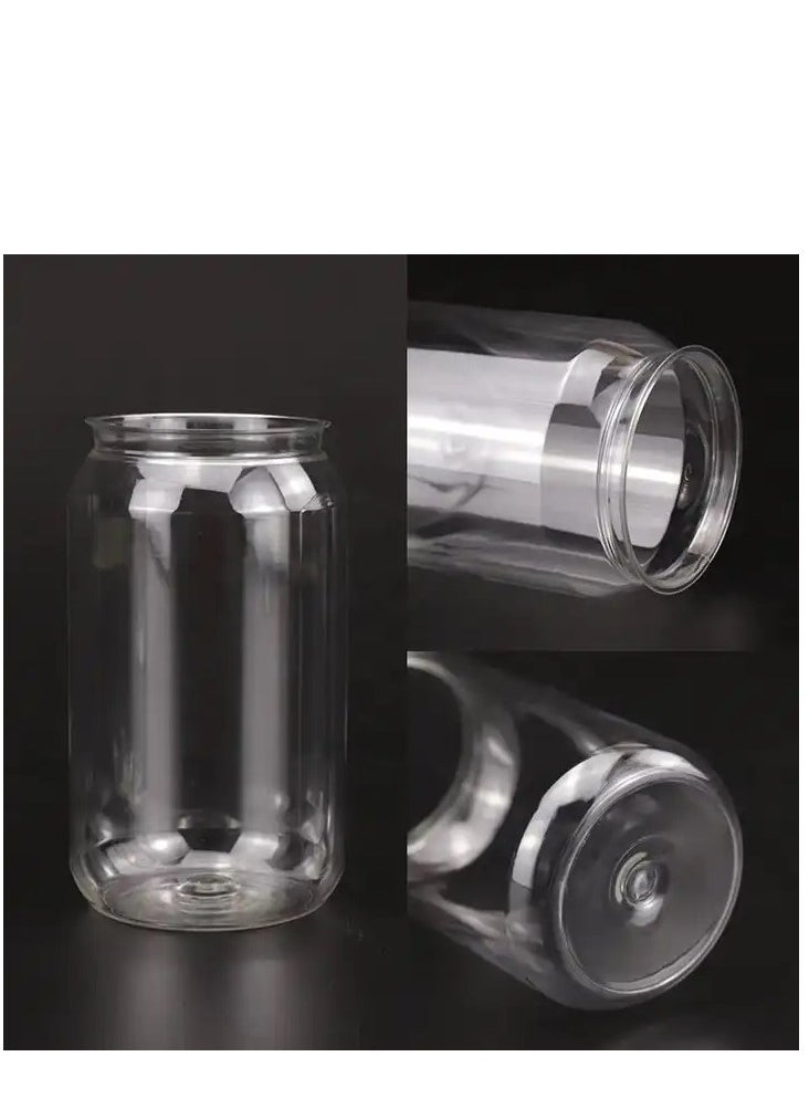 Generic - 330ml Empty Can Sealed Cup PET Transparent Plastic with Easy Open Aluminum Lid, 150 Pcs - Image 1
