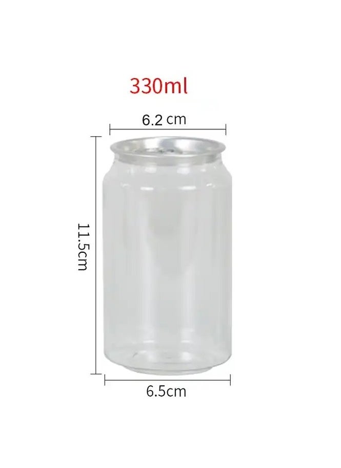 Generic - 330ml Empty Can Sealed Cup PET Transparent Plastic with Easy Open Aluminum Lid, 150 Pcs - Image 1