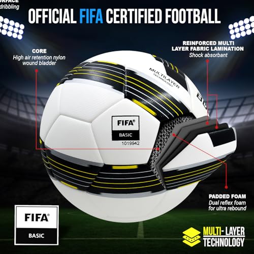 Synco Bolt Thermobonded Football | FIFA Approved | PU 32 Panel Textured Surface Professional Match Ball | Suitable for Soft, Turf & Wet Ground | Water Resistant Football | Size-5 - Image 4