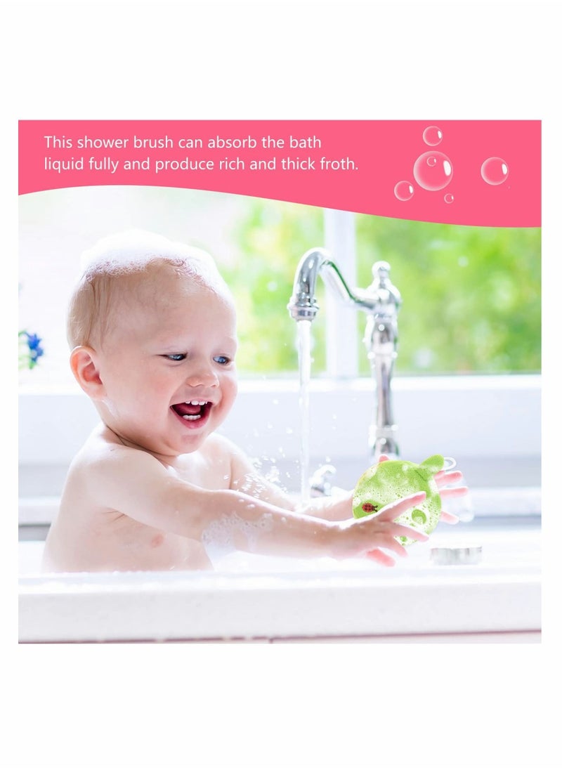 Y&D - Kids Bath Sponge Cute Fruit Shape Body Loofah Shower Scrubber Exfoliating Washer Ball Pouf Towel for Baby Toddler 6Pcs - Image 1
