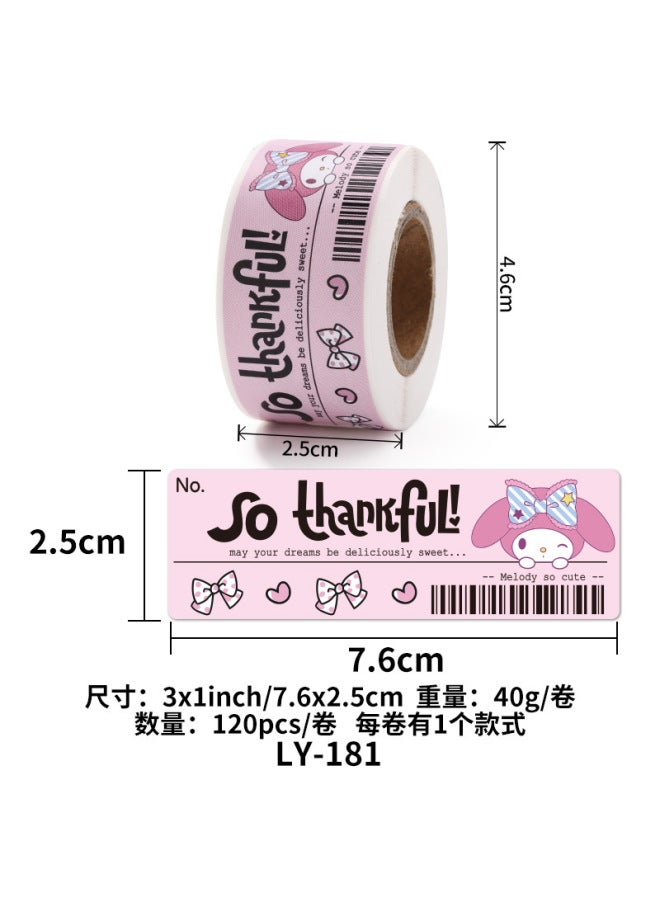 Liyuan Little Red Riding Book Bill Wind Sealing Sticker 120pcs/roll Coated Paper Sticker Sanrio Sealing Sticker - Image 1