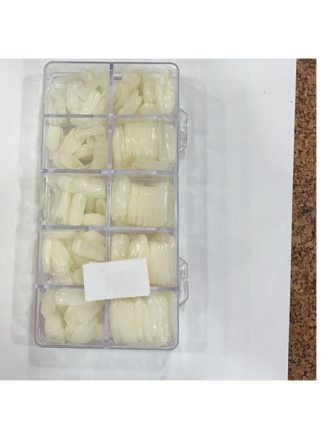 أظافر صناعية من مايا أكسسوارات، تغطي كامل الأظافر الاصطناعية النسائية. طقم من 500 قطعة، أظافر بيضاء مسطحة للاستخدام في الصالونات والمنزل (أبيض). - Image 3