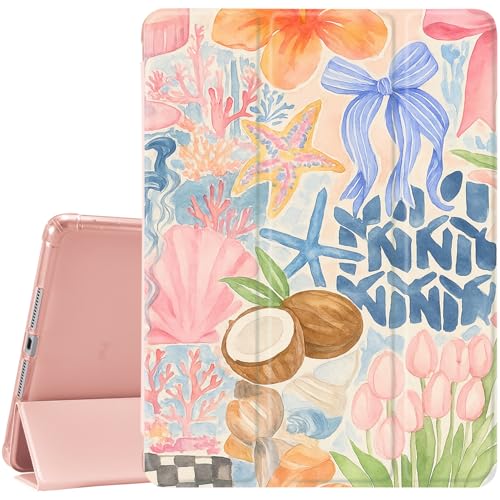 JOYLAND for iPad 7th8th9th Generation Case 201920202021 102 inch with Pencil HolderAuto WakeSleepFlower AntiScratch Shockproof Premium Folio Stand CasePink - Image 1
