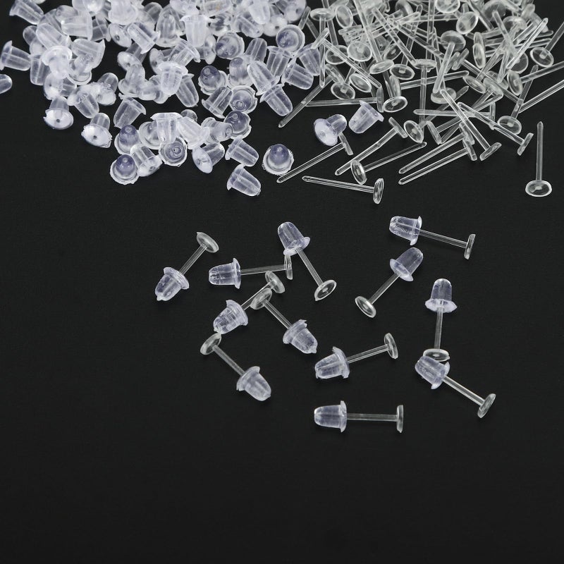 YOYOSTORE 3mm Invisible Plastic Earrings Blank Pins Stud Tiny Head Findings DIY Supplies (200 pieces/100 Pairs) - Image 4