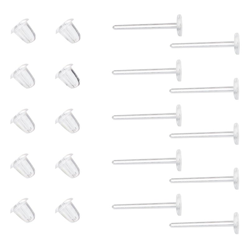 YOYOSTORE 3mm Invisible Plastic Earrings Blank Pins Stud Tiny Head Findings DIY Supplies (200 pieces/100 Pairs) - Image 2