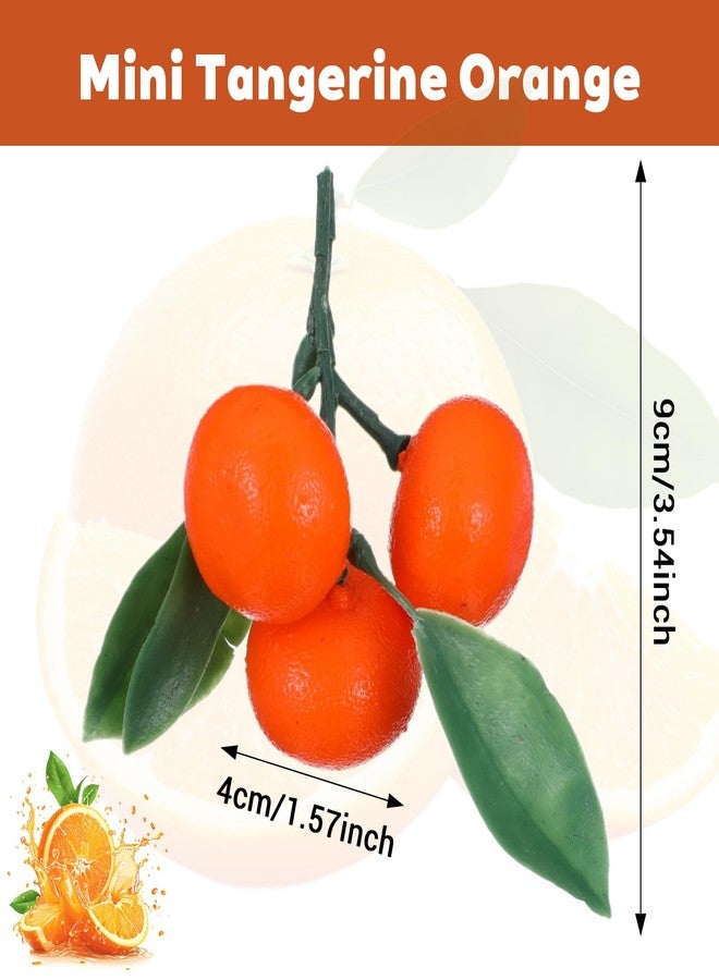 Tobeelec 15 Clusters Artificial Mini Orange Simulation Decorative Tangerine Kitchen Table Fake Orange Realistic Artificial Fruit Bowl Tray Faux Fruit for Home Party Kitchen Festival Decor - Image 2