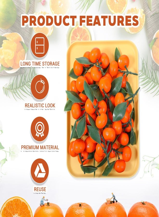 Tobeelec 15 Clusters Artificial Mini Orange Simulation Decorative Tangerine Kitchen Table Fake Orange Realistic Artificial Fruit Bowl Tray Faux Fruit for Home Party Kitchen Festival Decor - Image 3