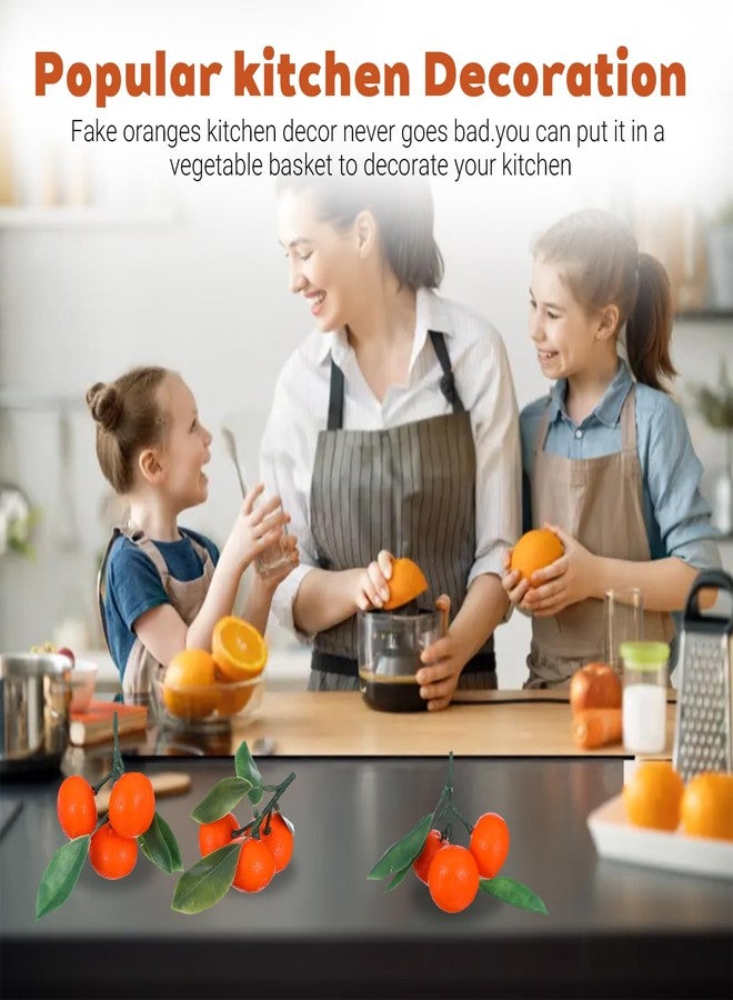 Tobeelec 15 Clusters Artificial Mini Orange Simulation Decorative Tangerine Kitchen Table Fake Orange Realistic Artificial Fruit Bowl Tray Faux Fruit for Home Party Kitchen Festival Decor - Image 4