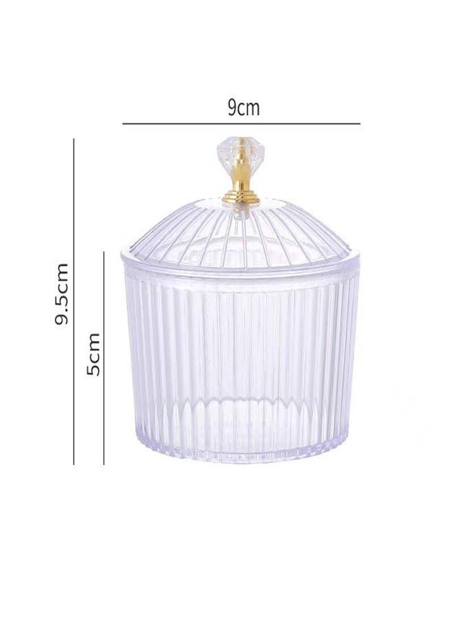 6Pcs Dried Fruit Salad Plate Snack Plate Transparent Round Dessert Jar Dish Grids Food Storage Preservation Box Lid Bowl Fancy Style Fruit Plate - Image 4