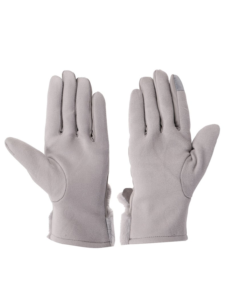 FabSeasons Winter Gloves For Girls & Women, with faux fur on the inner for cold weather, Touchscreen enabled finger - Image 2