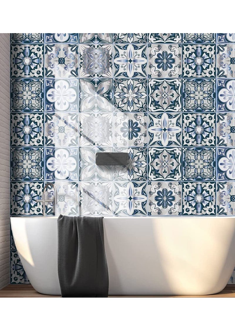 SOLARAE ملصقات بلاط لاصقة زخرفية 20 ورقة 4x4 بوصة مقاومة للماء بتصميم محكم من الفينيل قابلة للإزالة - Image 2