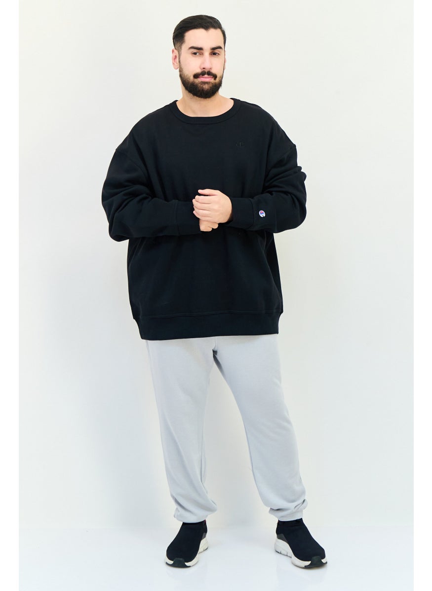 Champion Men Sportswear Fit Long Sleeve Outdoor Sweatshirts, Black  - Image 4