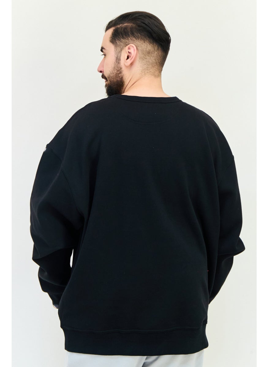 Champion Men Sportswear Fit Long Sleeve Outdoor Sweatshirts, Black  - Image 3