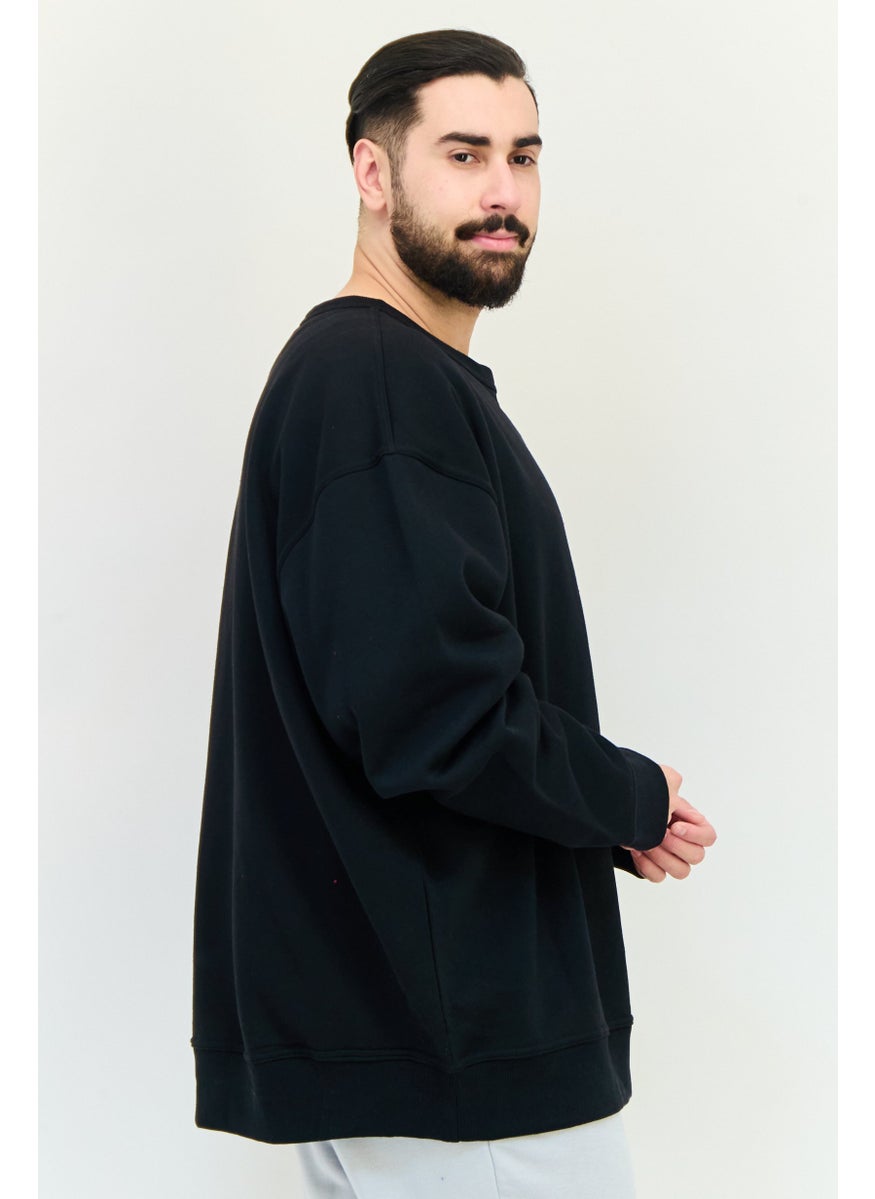 Champion Men Sportswear Fit Long Sleeve Outdoor Sweatshirts, Black  - Image 2