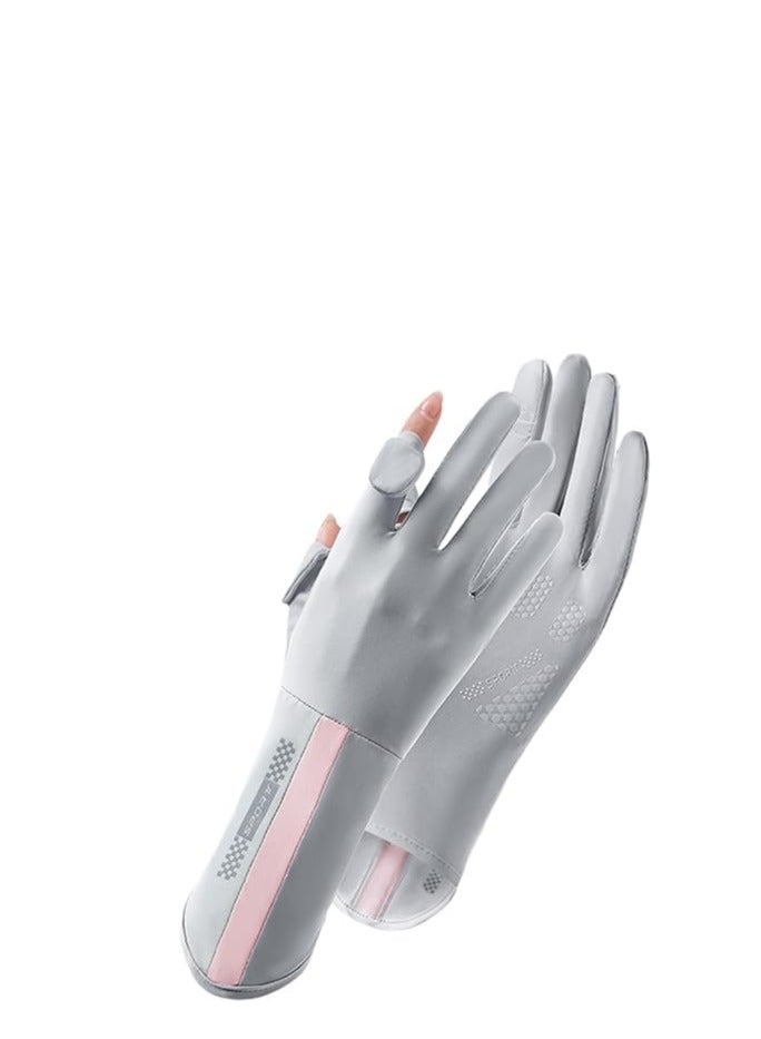 TRASSLE UV Sun Protection Gloves Women Non Slip Sun Gloves Driving Gloves Breathable Outdoor Cycling Gloves for Women,Full Finger Touchscreen Gloves  - Image 1