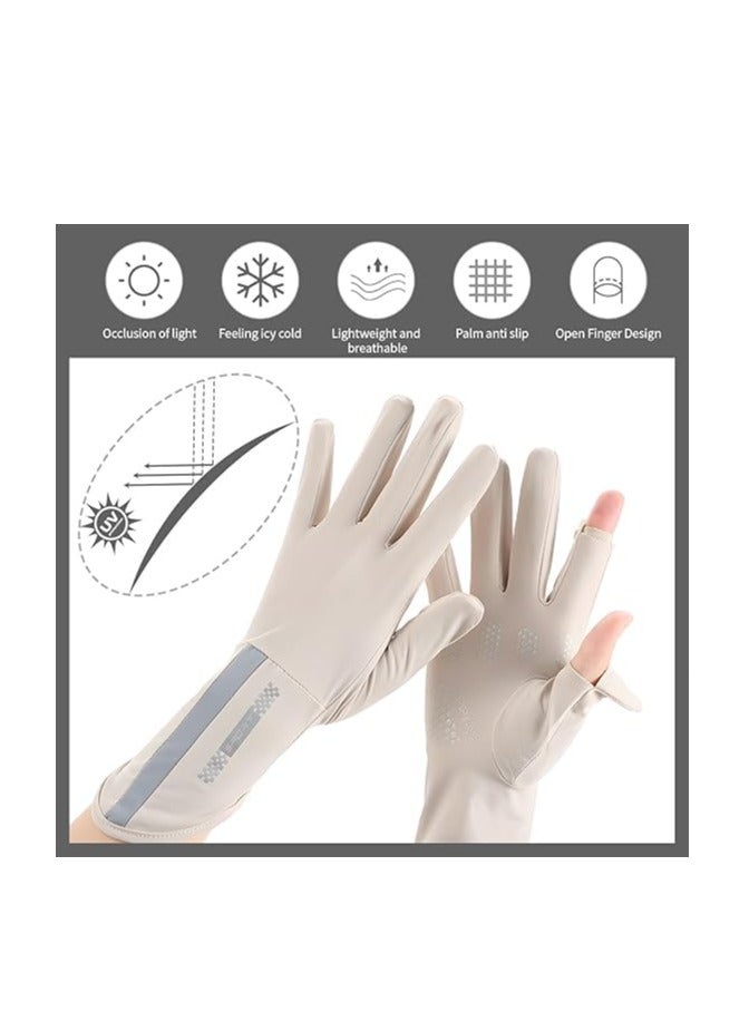 TRASSLE UV Sun Protection Gloves Women Non Slip Sun Gloves Driving Gloves Breathable Outdoor Cycling Gloves for Women,Full Finger Touchscreen Gloves  - Image 5